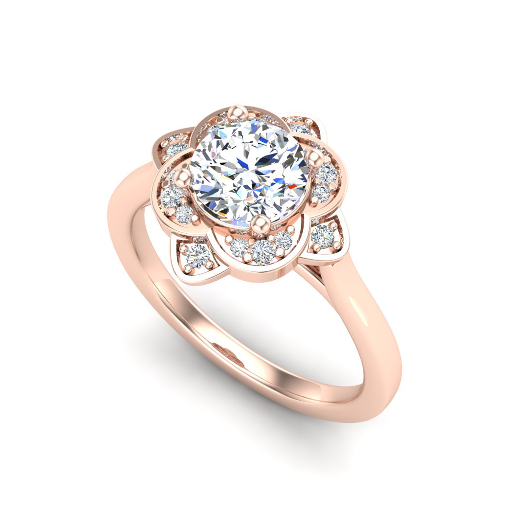 Wren Halo Engagement Ring